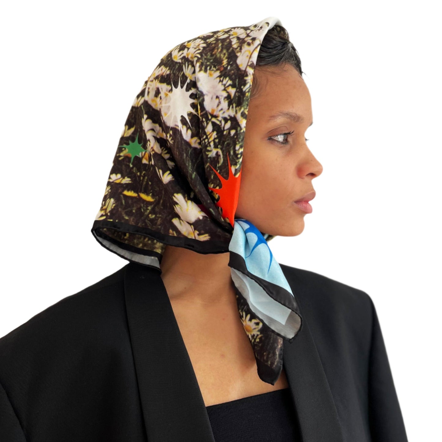 Flower-Baby Satin Scarf