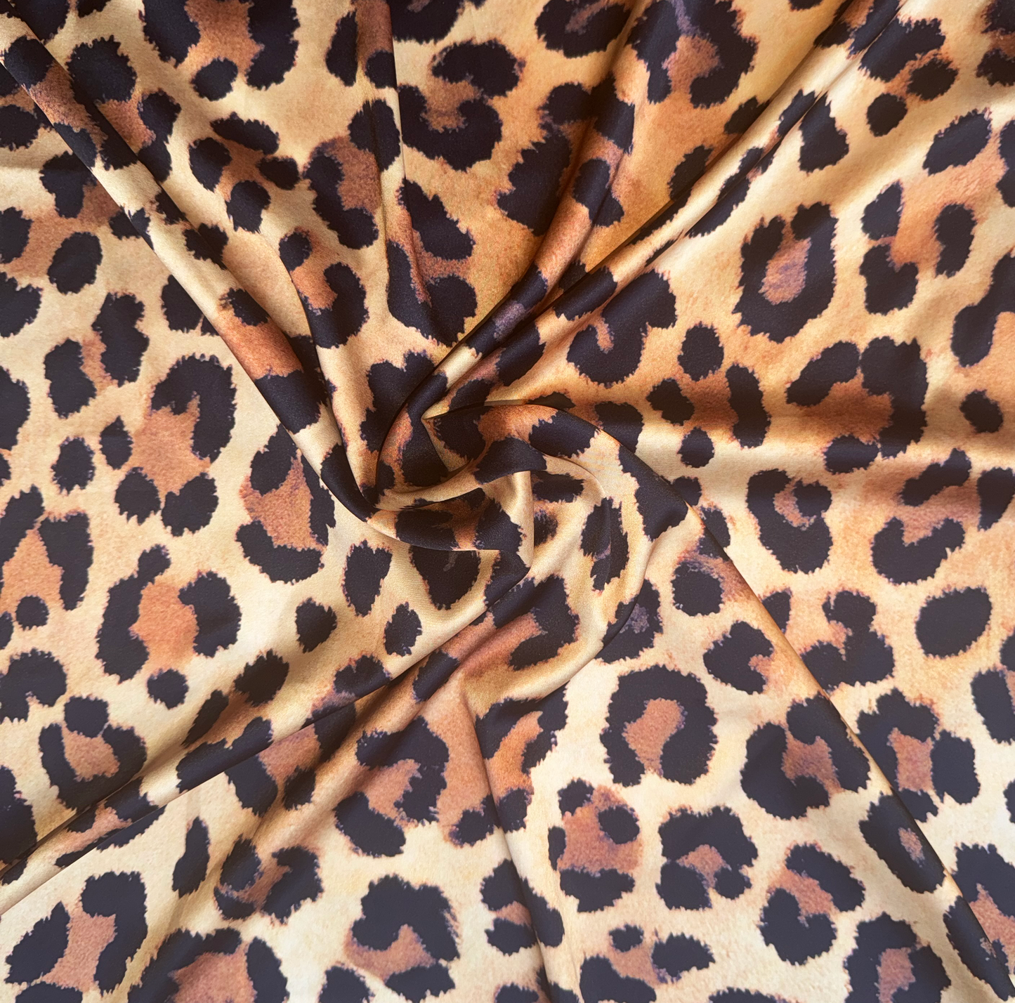 Leopard Print Satin Scarf