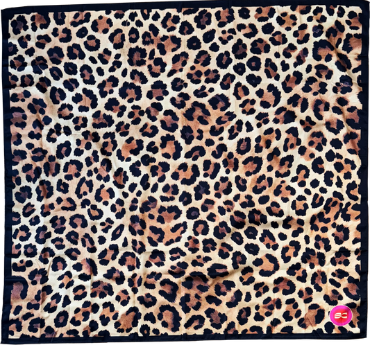 Leopard Print Satin Scarf