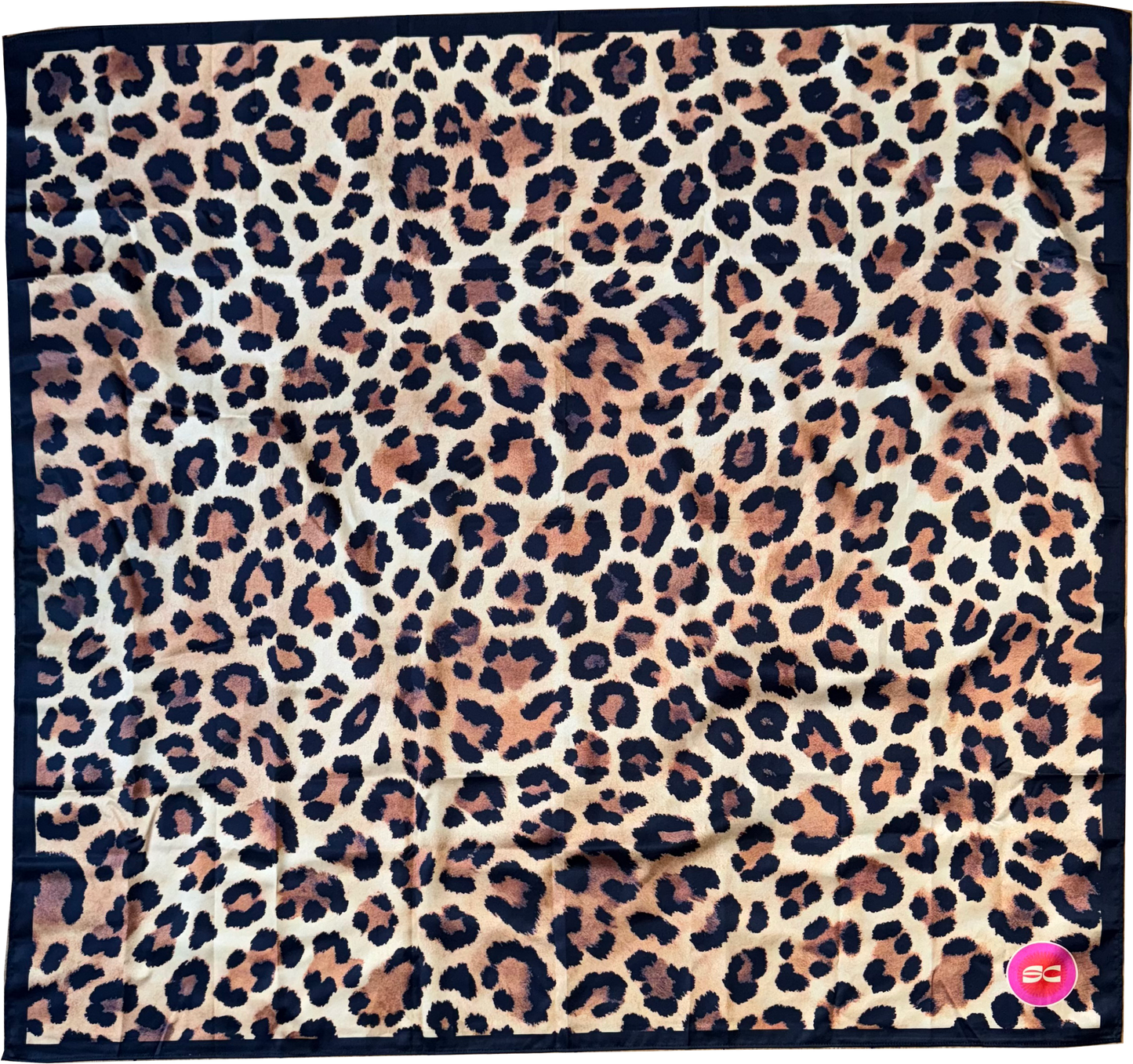 Leopard Print Satin Headscarf