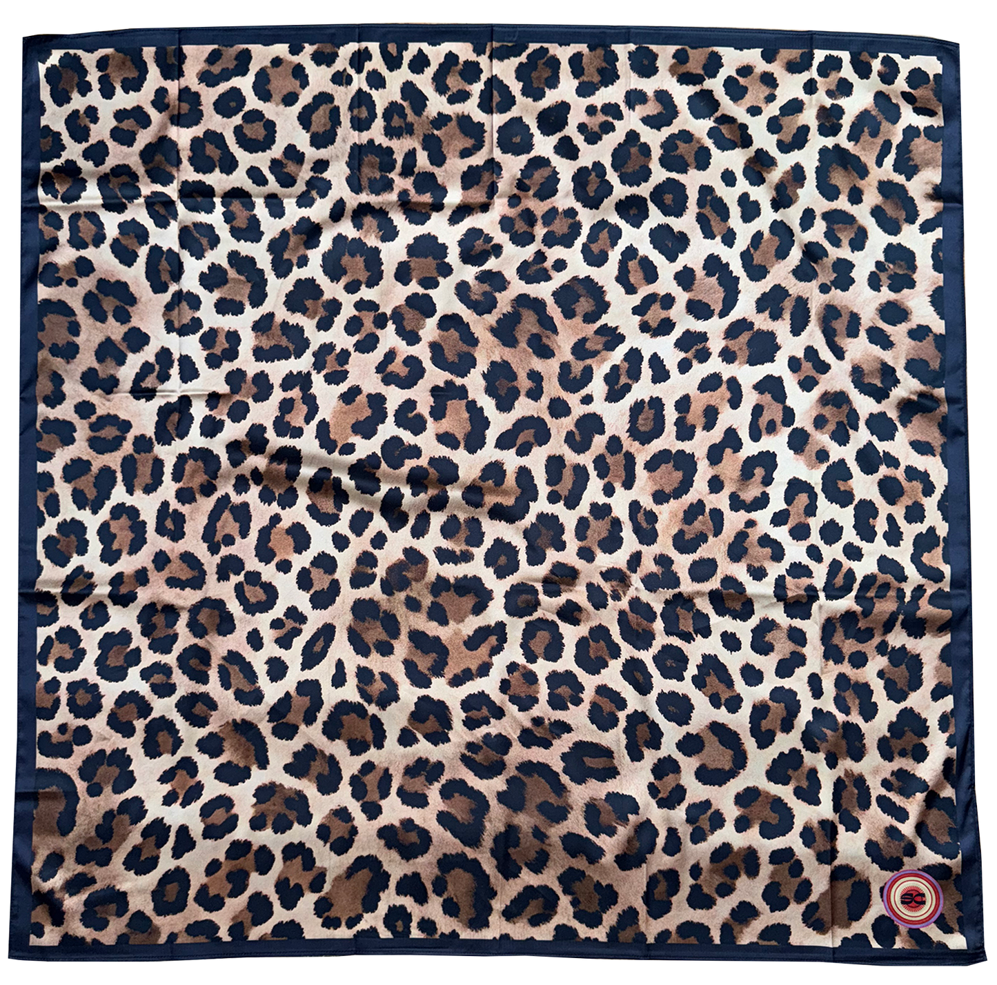 Leopard Print Satin Scarf with mirrored back