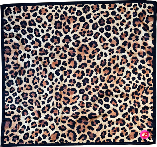 Leopard Print Satin Scarf