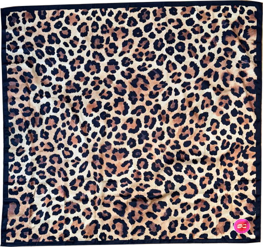 Leopard Print Satin Headscarf