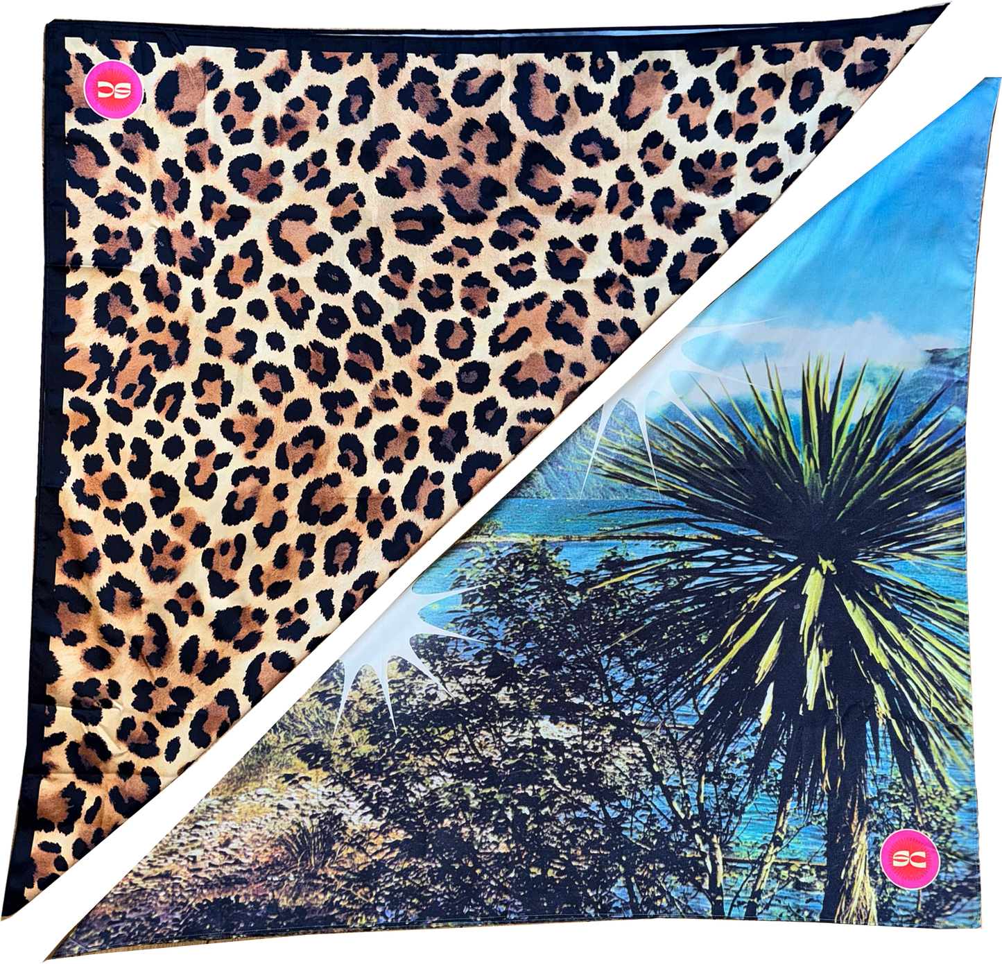 Leopard Print Satin Headscarf