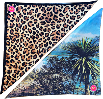 Leopard Print Satin Headscarf