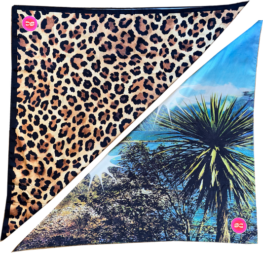 Leopard Print Satin Headscarf